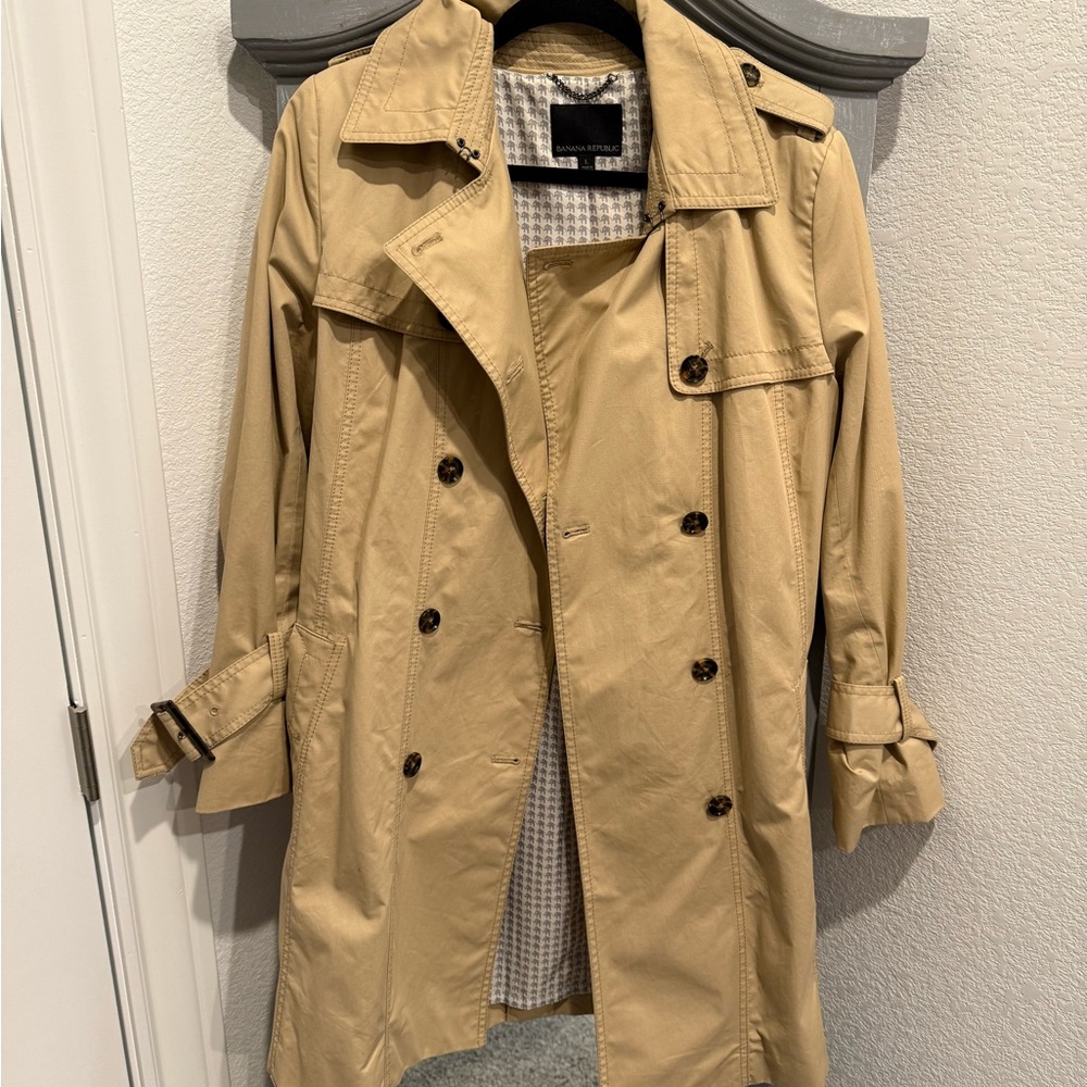 Banana Republic Khaki Trench Coat